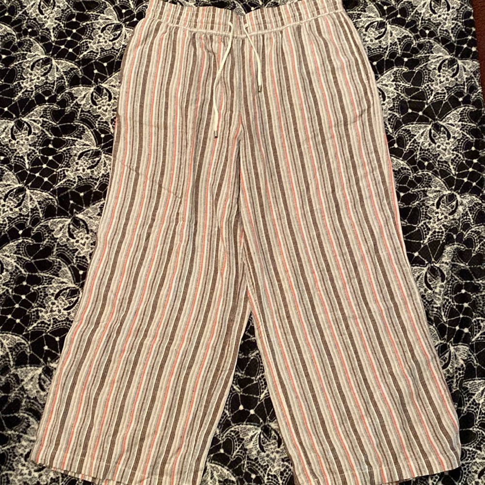 Time and Tru striped linen/rayon casual pants